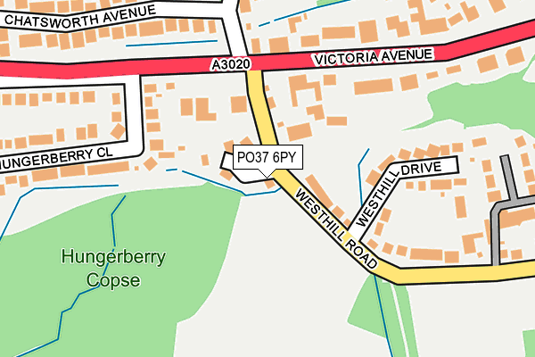 PO37 6PY map - OS OpenMap – Local (Ordnance Survey)