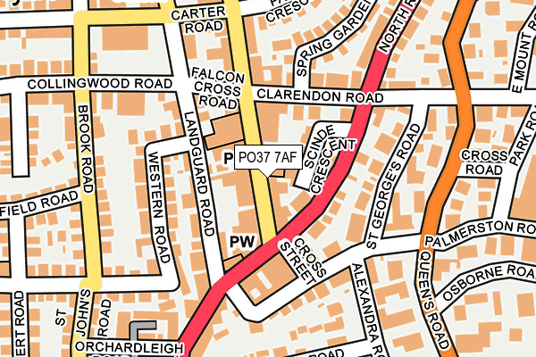 PO37 7AF map - OS OpenMap – Local (Ordnance Survey) PO37 7AF map - OS OpenMap – Local (Ordnance Survey)