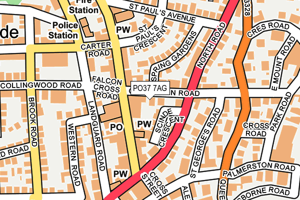 PO37 7AG map - OS OpenMap – Local (Ordnance Survey) PO37 7AG map - OS OpenMap – Local (Ordnance Survey)