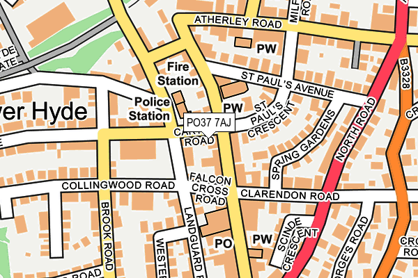 PO37 7AJ map - OS OpenMap – Local (Ordnance Survey) PO37 7AJ map - OS OpenMap – Local (Ordnance Survey)