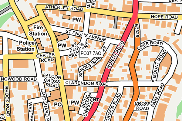 PO37 7AQ map - OS OpenMap – Local (Ordnance Survey) PO37 7AQ map - OS OpenMap – Local (Ordnance Survey)