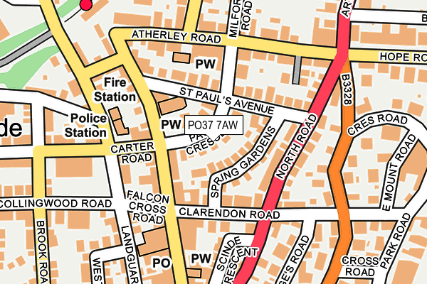 PO37 7AW map - OS OpenMap – Local (Ordnance Survey) PO37 7AW map - OS OpenMap – Local (Ordnance Survey)