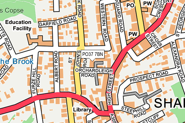 PO37 7BN map - OS OpenMap – Local (Ordnance Survey) PO37 7BN map - OS OpenMap – Local (Ordnance Survey)