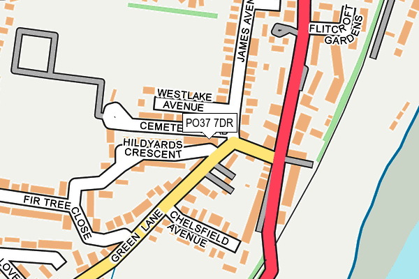 PO37 7DR map - OS OpenMap – Local (Ordnance Survey) PO37 7DR map - OS OpenMap – Local (Ordnance Survey)