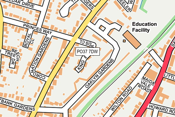 PO37 7DW map - OS OpenMap – Local (Ordnance Survey) PO37 7DW map - OS OpenMap – Local (Ordnance Survey)