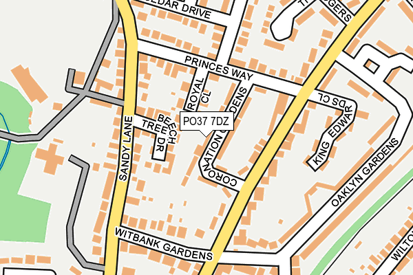 PO37 7DZ map - OS OpenMap – Local (Ordnance Survey) PO37 7DZ map - OS OpenMap – Local (Ordnance Survey)