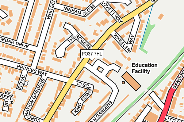 PO37 7HL map - OS OpenMap – Local (Ordnance Survey) PO37 7HL map - OS OpenMap – Local (Ordnance Survey)