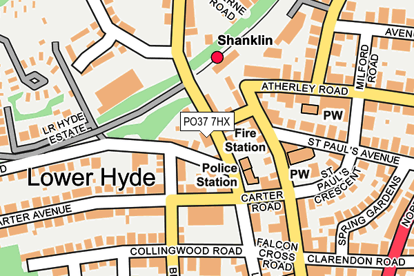 PO37 7HX map - OS OpenMap – Local (Ordnance Survey) PO37 7HX map - OS OpenMap – Local (Ordnance Survey)