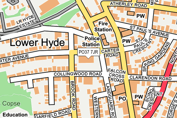 PO37 7JR map - OS OpenMap – Local (Ordnance Survey) PO37 7JR map - OS OpenMap – Local (Ordnance Survey)