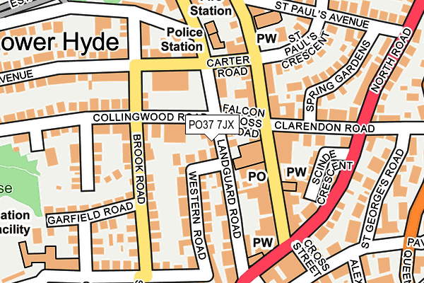 PO37 7JX map - OS OpenMap – Local (Ordnance Survey) PO37 7JX map - OS OpenMap – Local (Ordnance Survey)