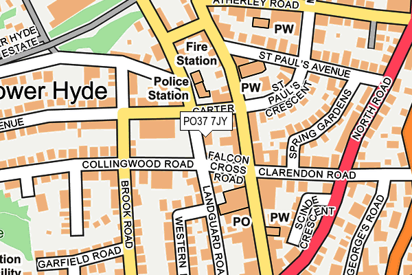 PO37 7JY map - OS OpenMap – Local (Ordnance Survey)