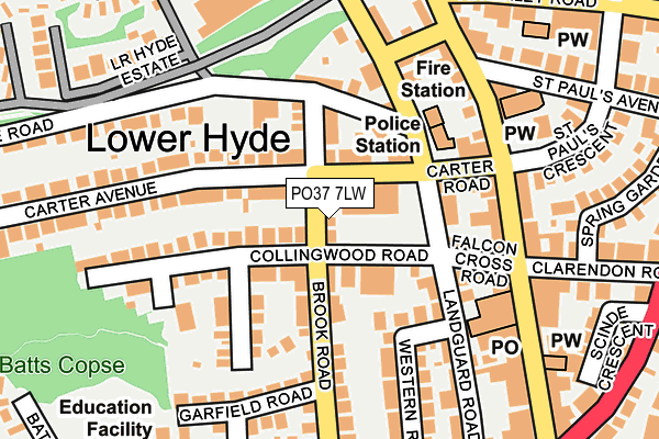 PO37 7LW map - OS OpenMap – Local (Ordnance Survey) PO37 7LW map - OS OpenMap – Local (Ordnance Survey)