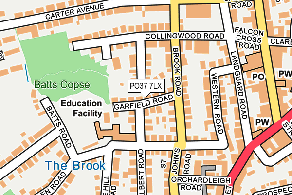 PO37 7LX map - OS OpenMap – Local (Ordnance Survey) PO37 7LX map - OS OpenMap – Local (Ordnance Survey)