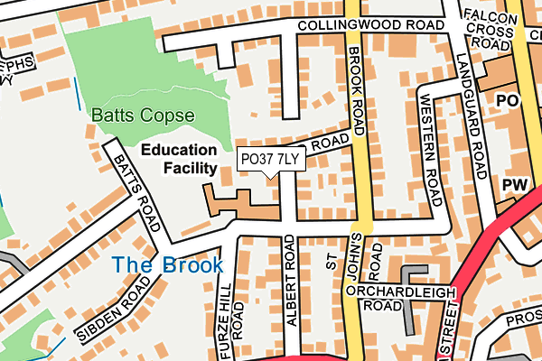 PO37 7LY map - OS OpenMap – Local (Ordnance Survey) PO37 7LY map - OS OpenMap – Local (Ordnance Survey)