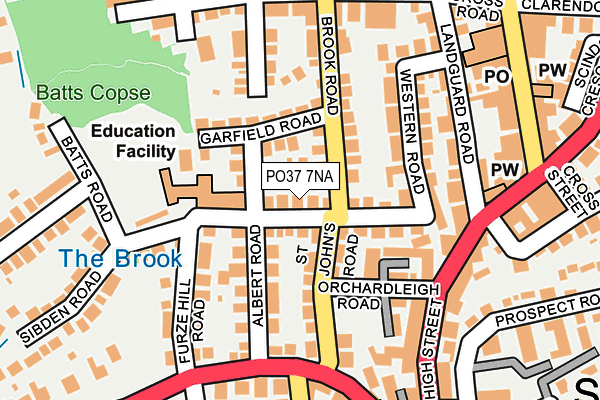 PO37 7NA map - OS OpenMap – Local (Ordnance Survey) PO37 7NA map - OS OpenMap – Local (Ordnance Survey)