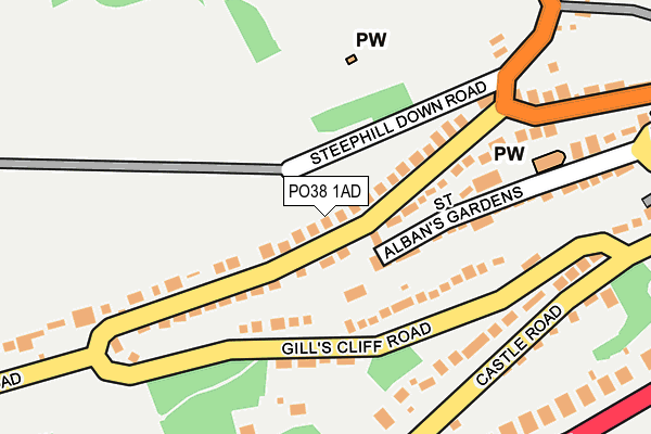 PO38 1AD map - OS OpenMap – Local (Ordnance Survey) PO38 1AD map - OS OpenMap – Local (Ordnance Survey)