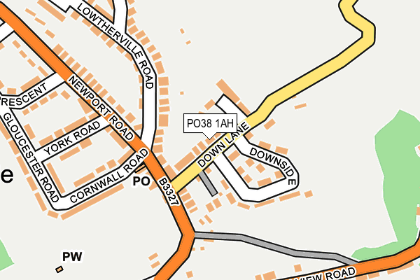 PO38 1AH map - OS OpenMap – Local (Ordnance Survey) PO38 1AH map - OS OpenMap – Local (Ordnance Survey)