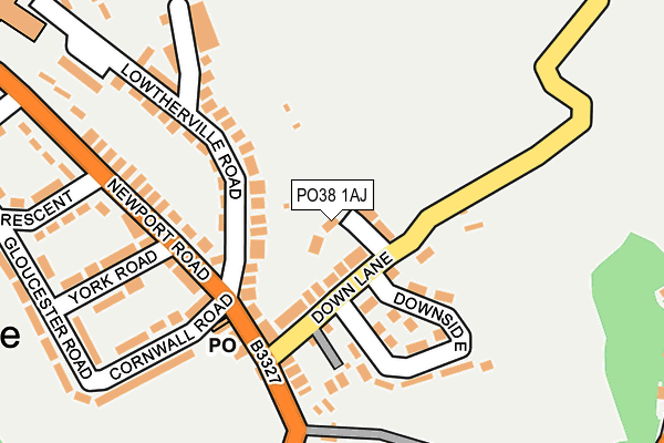 PO38 1AJ map - OS OpenMap – Local (Ordnance Survey) PO38 1AJ map - OS OpenMap – Local (Ordnance Survey)