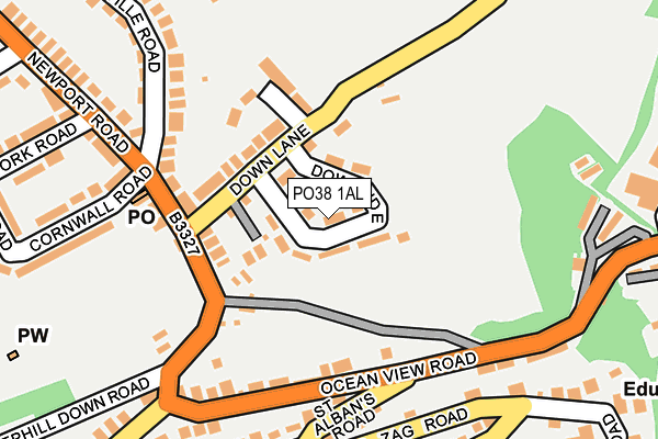 PO38 1AL map - OS OpenMap – Local (Ordnance Survey)