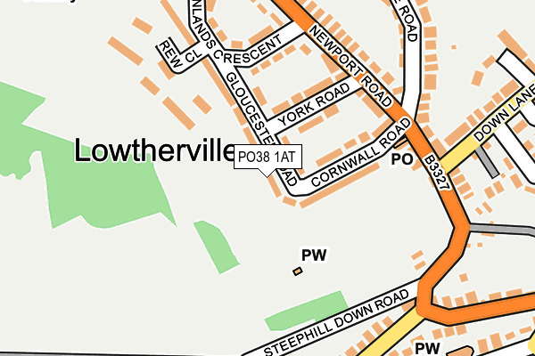 PO38 1AT map - OS OpenMap – Local (Ordnance Survey) PO38 1AT map - OS OpenMap – Local (Ordnance Survey)