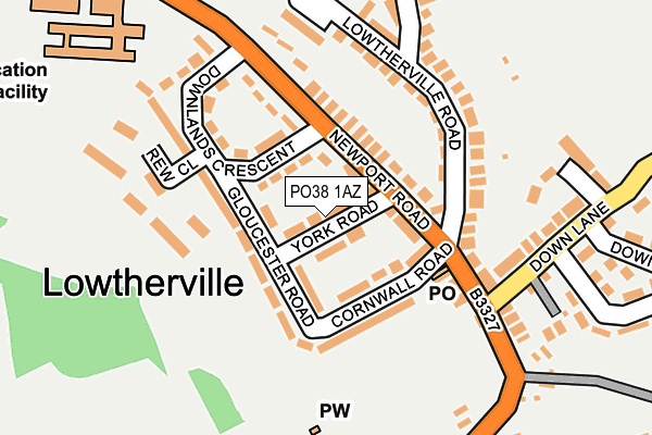 PO38 1AZ map - OS OpenMap – Local (Ordnance Survey) PO38 1AZ map - OS OpenMap – Local (Ordnance Survey)