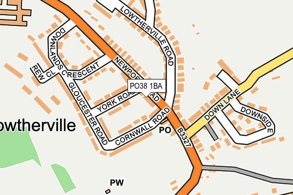 PO38 1BA map - OS OpenMap – Local (Ordnance Survey) PO38 1BA map - OS OpenMap – Local (Ordnance Survey)