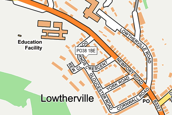 PO38 1BE map - OS OpenMap – Local (Ordnance Survey)
