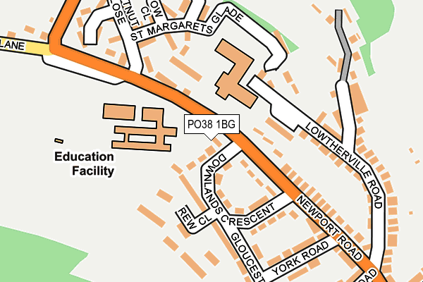 PO38 1BG map - OS OpenMap – Local (Ordnance Survey) PO38 1BG map - OS OpenMap – Local (Ordnance Survey)