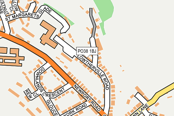PO38 1BJ map - OS OpenMap – Local (Ordnance Survey) PO38 1BJ map - OS OpenMap – Local (Ordnance Survey)
