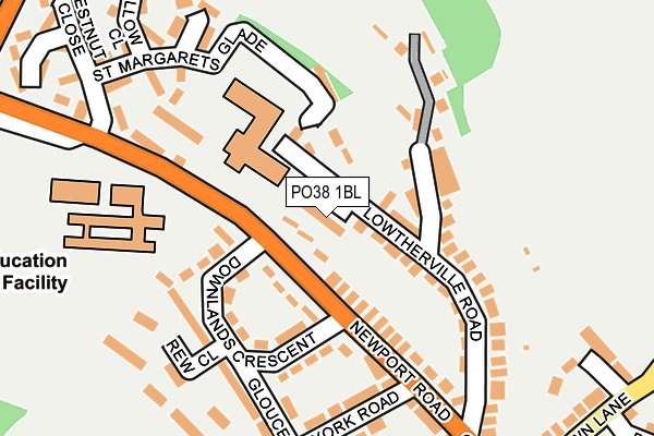 PO38 1BL map - OS OpenMap – Local (Ordnance Survey) PO38 1BL map - OS OpenMap – Local (Ordnance Survey)