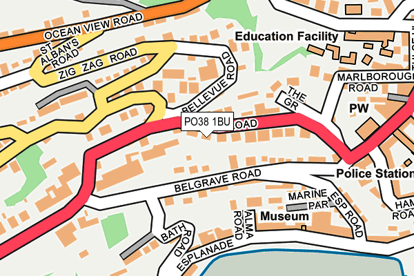 PO38 1BU map - OS OpenMap – Local (Ordnance Survey) PO38 1BU map - OS OpenMap – Local (Ordnance Survey)