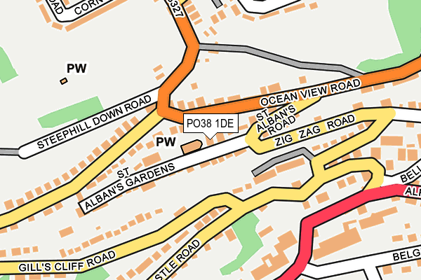 PO38 1DE map - OS OpenMap – Local (Ordnance Survey) PO38 1DE map - OS OpenMap – Local (Ordnance Survey)