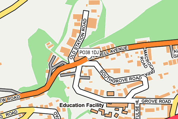 PO38 1DJ map - OS OpenMap – Local (Ordnance Survey) PO38 1DJ map - OS OpenMap – Local (Ordnance Survey)