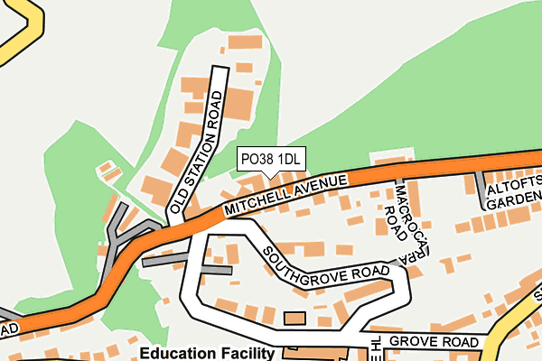 PO38 1DL map - OS OpenMap – Local (Ordnance Survey) PO38 1DL map - OS OpenMap – Local (Ordnance Survey)