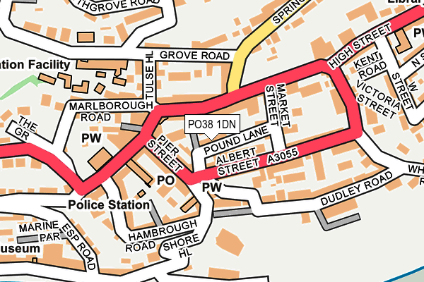 PO38 1DN map - OS OpenMap – Local (Ordnance Survey) PO38 1DN map - OS OpenMap – Local (Ordnance Survey)