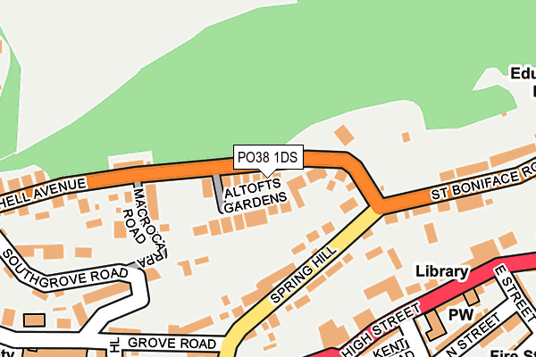 PO38 1DS map - OS OpenMap – Local (Ordnance Survey)