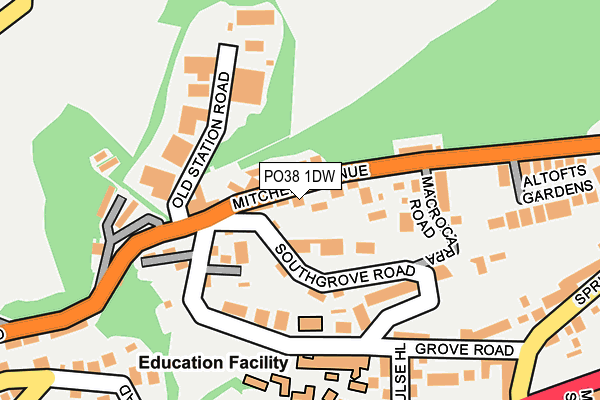 PO38 1DW map - OS OpenMap – Local (Ordnance Survey) PO38 1DW map - OS OpenMap – Local (Ordnance Survey)