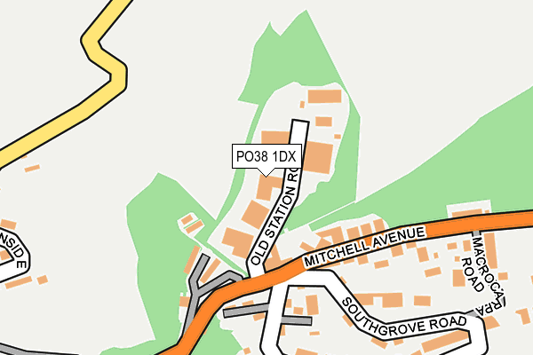 PO38 1DX map - OS OpenMap – Local (Ordnance Survey) PO38 1DX map - OS OpenMap – Local (Ordnance Survey)