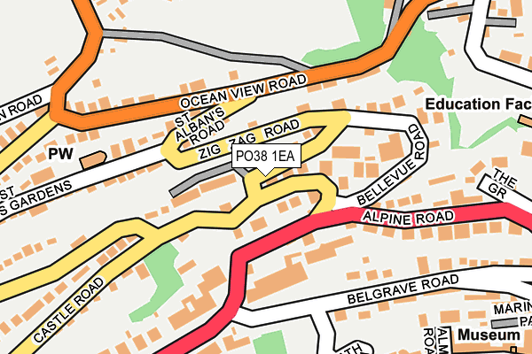 PO38 1EA map - OS OpenMap – Local (Ordnance Survey) PO38 1EA map - OS OpenMap – Local (Ordnance Survey)