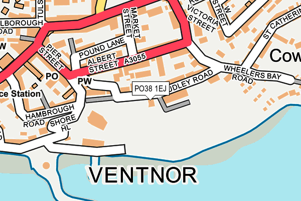 PO38 1EJ map - OS OpenMap – Local (Ordnance Survey)