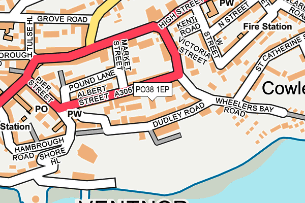 PO38 1EP map - OS OpenMap – Local (Ordnance Survey) PO38 1EP map - OS OpenMap – Local (Ordnance Survey)