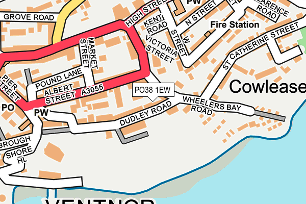 PO38 1EW map - OS OpenMap – Local (Ordnance Survey) PO38 1EW map - OS OpenMap – Local (Ordnance Survey)