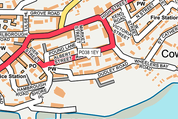 PO38 1EY map - OS OpenMap – Local (Ordnance Survey) PO38 1EY map - OS OpenMap – Local (Ordnance Survey)