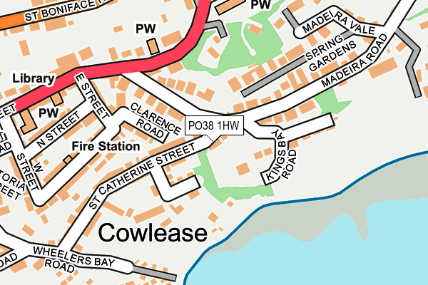 PO38 1HW map - OS OpenMap – Local (Ordnance Survey) PO38 1HW map - OS OpenMap – Local (Ordnance Survey)