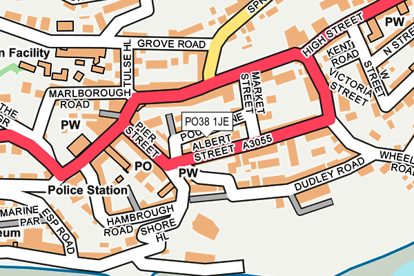PO38 1JE map - OS OpenMap – Local (Ordnance Survey) PO38 1JE map - OS OpenMap – Local (Ordnance Survey)