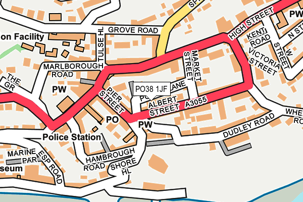 PO38 1JF map - OS OpenMap – Local (Ordnance Survey) PO38 1JF map - OS OpenMap – Local (Ordnance Survey)