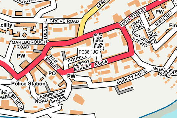 PO38 1JG map - OS OpenMap – Local (Ordnance Survey) PO38 1JG map - OS OpenMap – Local (Ordnance Survey)