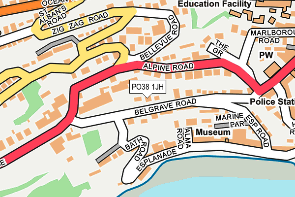 PO38 1JH map - OS OpenMap – Local (Ordnance Survey) PO38 1JH map - OS OpenMap – Local (Ordnance Survey)