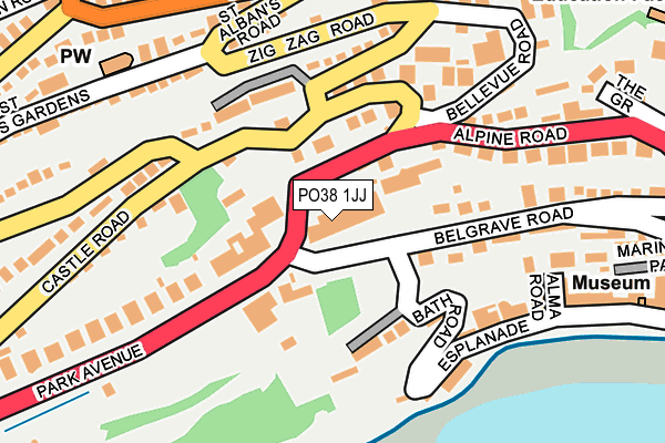 PO38 1JJ map - OS OpenMap – Local (Ordnance Survey) PO38 1JJ map - OS OpenMap – Local (Ordnance Survey)