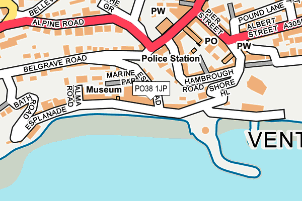 PO38 1JP map - OS OpenMap – Local (Ordnance Survey) PO38 1JP map - OS OpenMap – Local (Ordnance Survey)